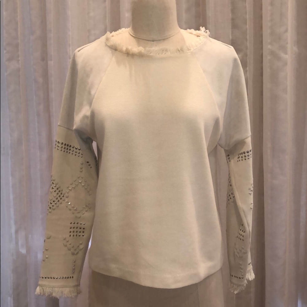 Zara Boho Chic Studded Fringe Pullover - Picture 2 of 8